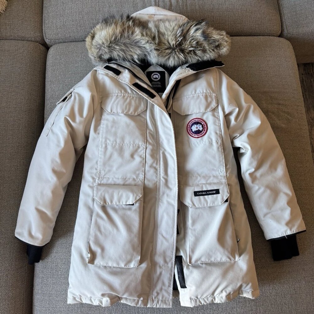 Canada Goose Women's Cream Parka with Fur-Trim Hood